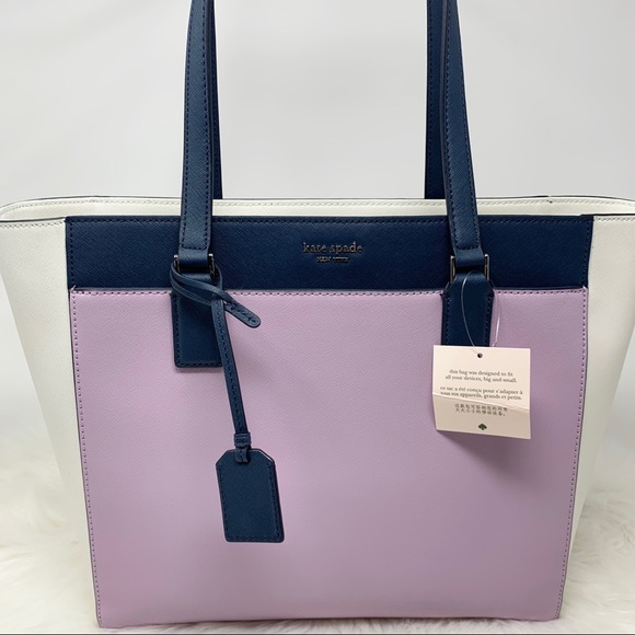 kate spade Handbags - Kate spade Cameron laptop Tote Lavender White